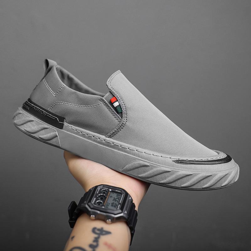 

Мужские туфли лоферы из ледяного шелка летние дышащие тонкие тканевые туфли в старом пекинском стиле спортивные и повседневные универсальные трендовые парусиновые кеды 39 серый