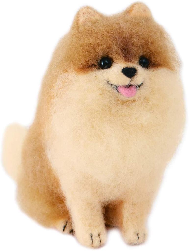 Hamanaka Wool Felting Cute Dog Cat Made with Kit, & Pomeranian, Aclaine, H441-539