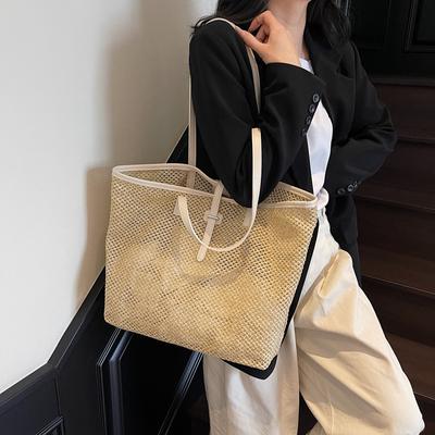 Fashion Woven Bag Vacation Style Underarm Bag New Large Capacity Women's Shoulder Casual Tote Bag Mother and Child Bag