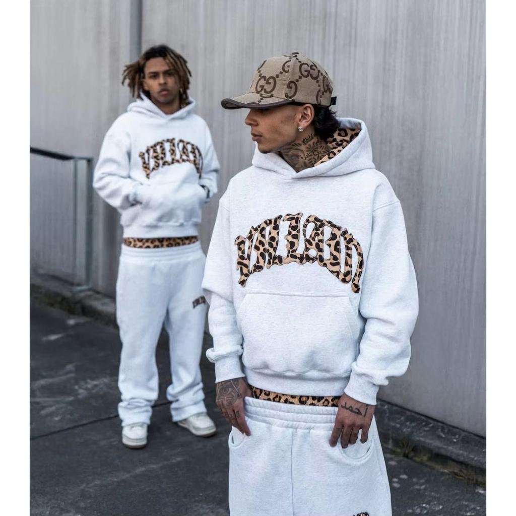 STREETRICH Patch Embroidery 2dílné sady Dámské oblečení Street Fashion Hip Hop Retro Dvoudílné sady Dámské oblečení Volné Neformální Mikina s Kapucí