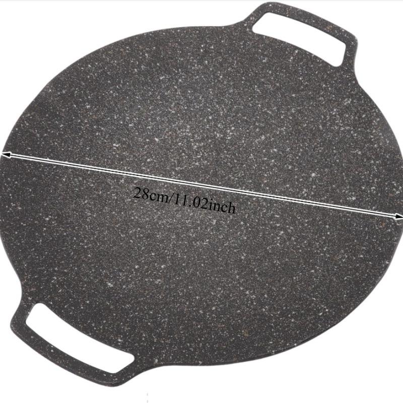 Korean Bbq Grill Pan,Korean BBQ Plate Barbecue Grill Non Stick Korean Rice Cakes Circular Frying Pan for Home Outdoor Stove