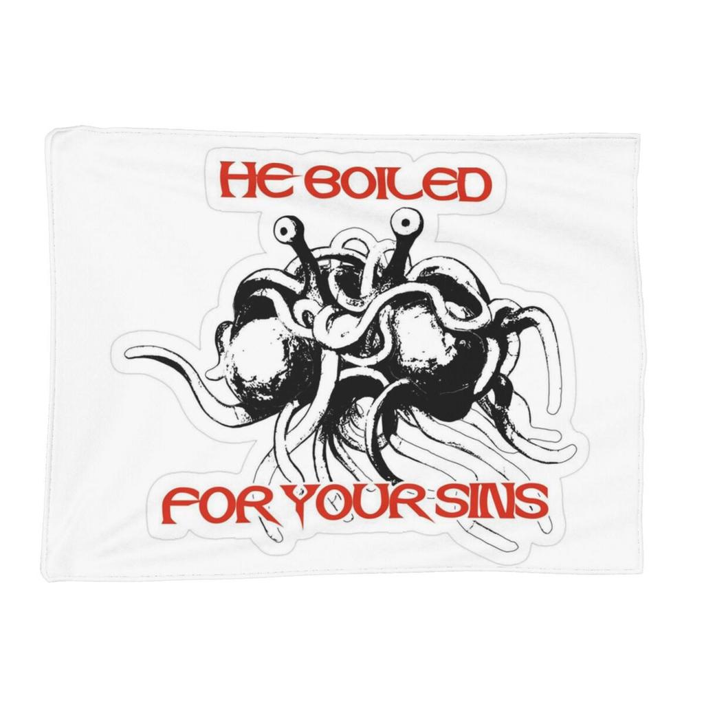 The Flying Spaghetti Monster Flying Spaghetti Monsterism FSM Blankets Flannel Throw Blanket Plush for Living room Travel Couch
