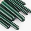 New 9 Dark Green Wooden Handle Makeup Brush Set, White Loose Hair Powder Brush Matte Mouth Tube Portable Makeup Brush