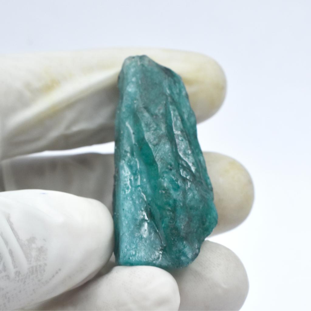 Smeraldo Verde Naturale 168 Carati Certificato Grezzo Non Tagliato Pietra Preziosa Sfusa