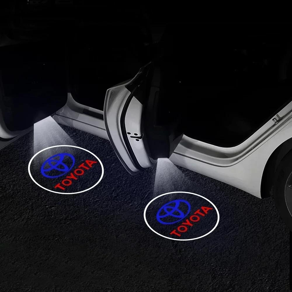 Toyota 2026 New Hub Caps 2PCS Car LED Welcome Lamp with Toyota Logo Door Ghost Shadow Light Laser Projector Car Sticker