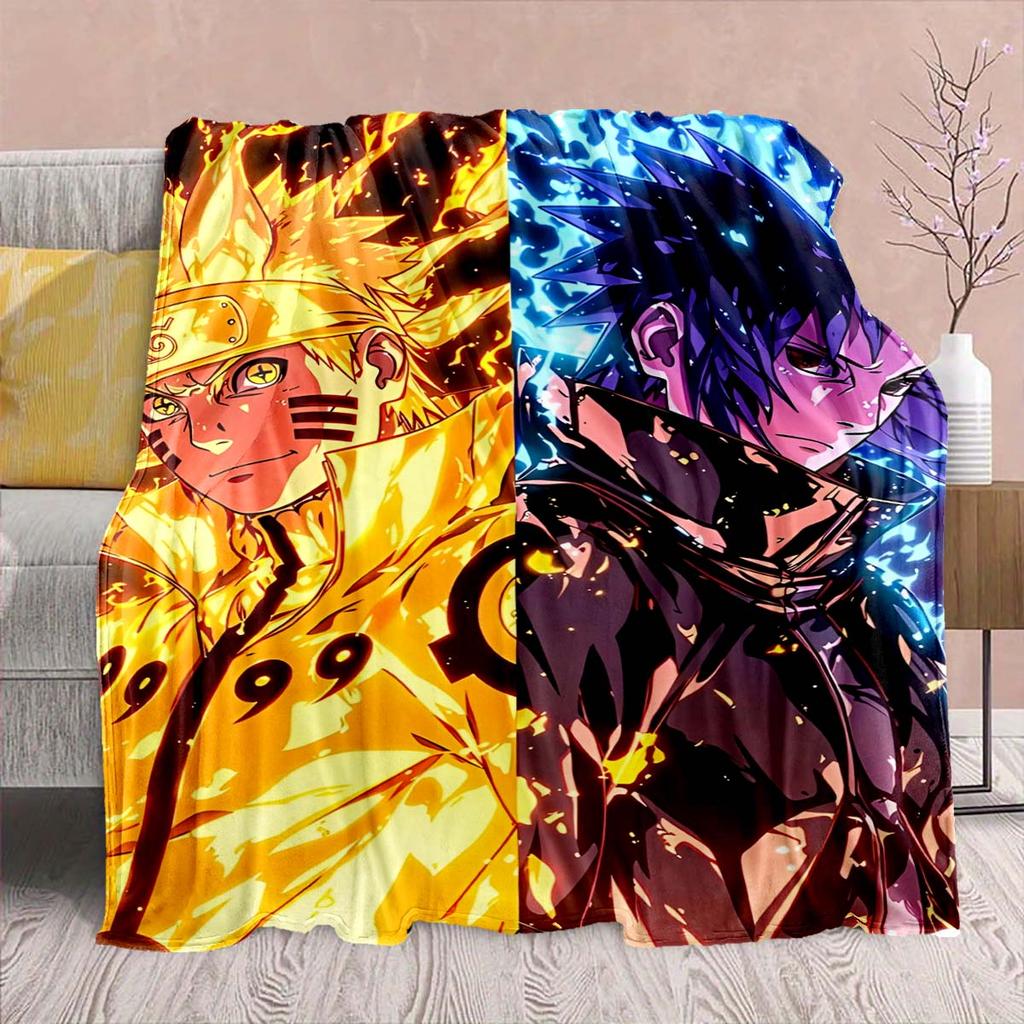 Naruto Anime Flannel Blanket - Soft Warm Perfect for Sofa, Bedding Camping Travel Office Home Decor