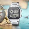 Casio Standard AE-1200WHD-1A Men's Watch Stainless Steel Band Analog Digital Display