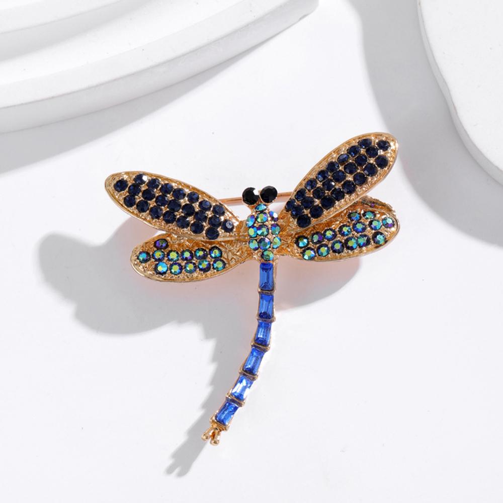 Women's Gold Tone Dragonfly Brooch Pin Crystal Rhinestone Brooches Jewelry Gifts