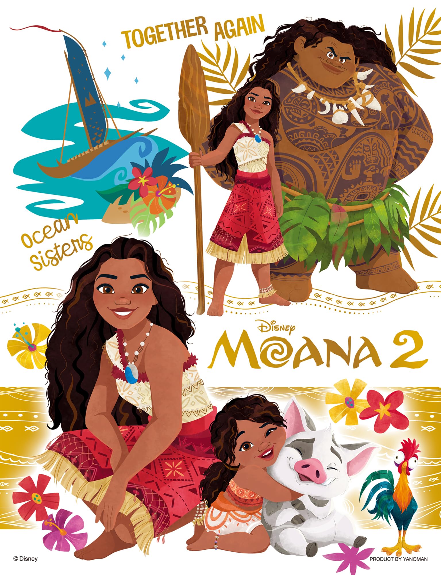 

Yanoman [Made in Japan] 300-Piece Jigsaw Puzzle, Petit Petit Light Series, Disney Colorful Gold Moana 2, 42-113 (16.5 x 21.5 cm), Includes Piece