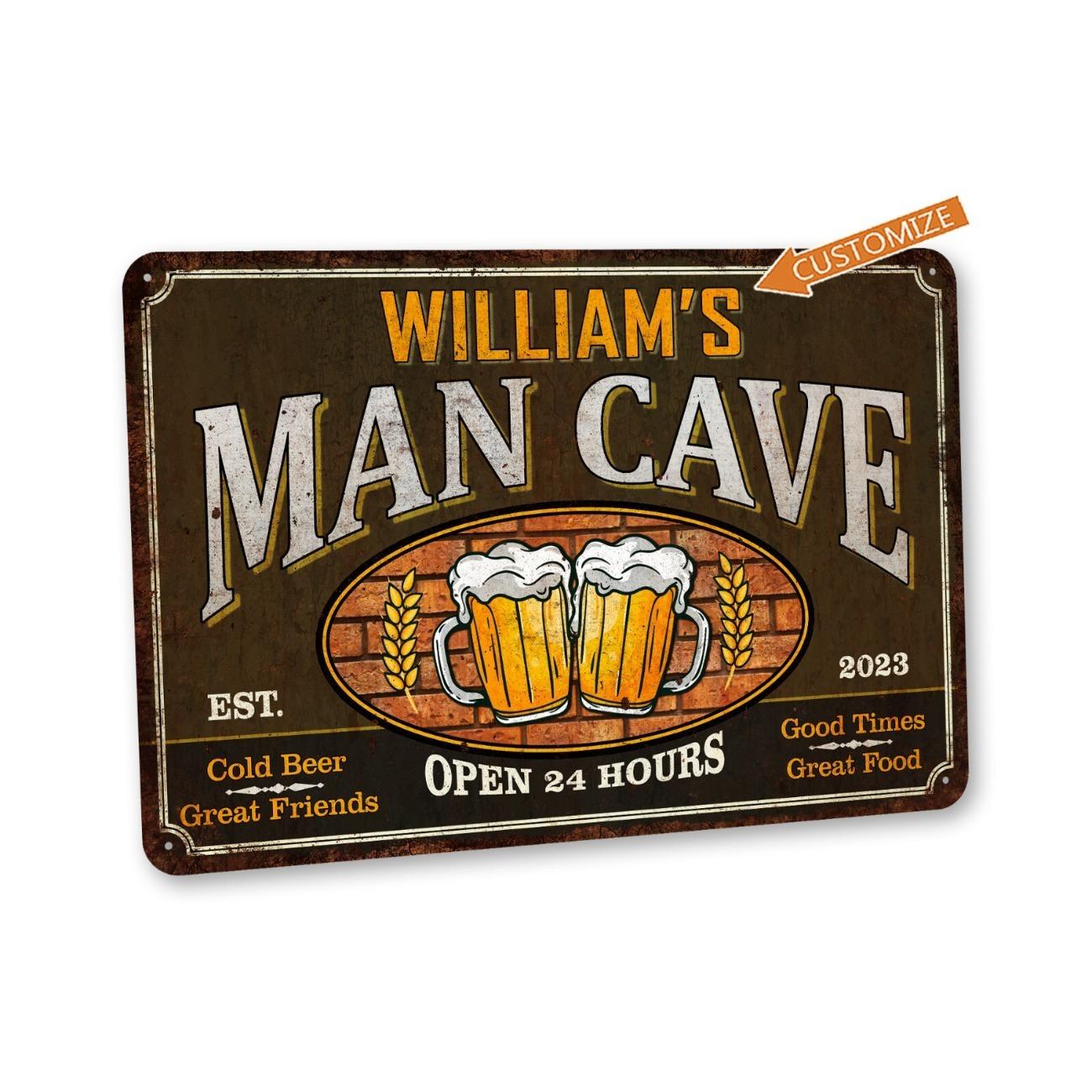 

Personalized Metal Sign Beer Bar Wall Decor Man Cave Garage Art білий