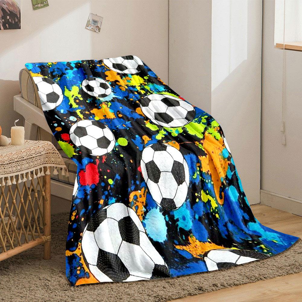 Soccer Ball Splash Blanket bedroom Blanket for Livingroom Couch lunch break Soft throw for Friend's festival Gift