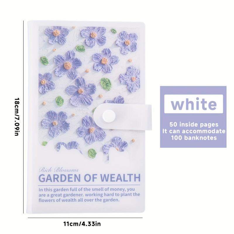 Savings Book Beautiful and Fresh Flower Student Savings Book Cash Storage Book Printed Portable Savings Book