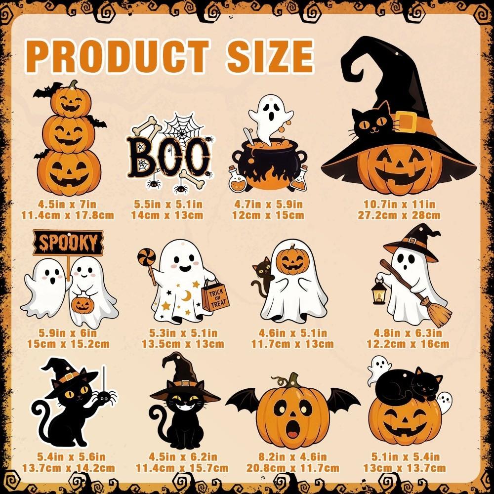 12Pcs Paper Halloween Ghost Decor White Halloween Party Decoration Cute Ghost Prop Home Decor