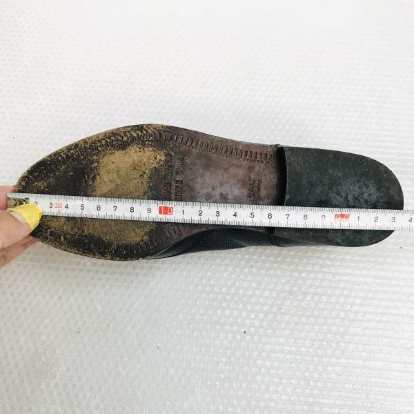 Bally Vintage Genuine Leather Wing Tassel Loafers Black Size 35.5 22.5 23.0