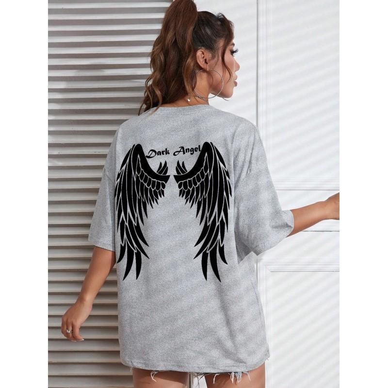 Unisex Loose Fit Cotton Graphic Tee Streetwear Gothic Anime Print Short Sleeve T-Shirt Teens