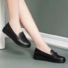Comfortable Non Slip Versatile Flat Bottomed Women's Leather Shoes Casual Solid Color Middle-aged Women's Shoes