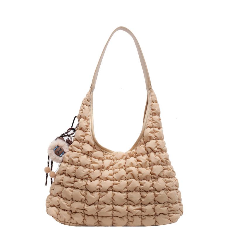 Girl Pleated Cloud Bag New Lightweight Bubble Handbag Large Capacity Casual Foreign Style Shoulder Bag