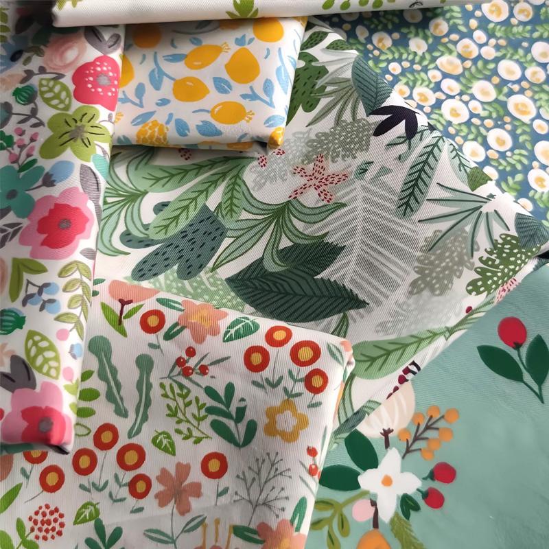 8 STÜCKE Baumwolle 50*40cm Handgefertigtes Material 25X20cm Näh-Quiltstoffe DIY Grüne bedruckte Stoffe Bastelstoff