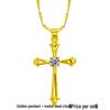 Yihua White Gold Plated Geometric Cross Pendant Necklace for Women