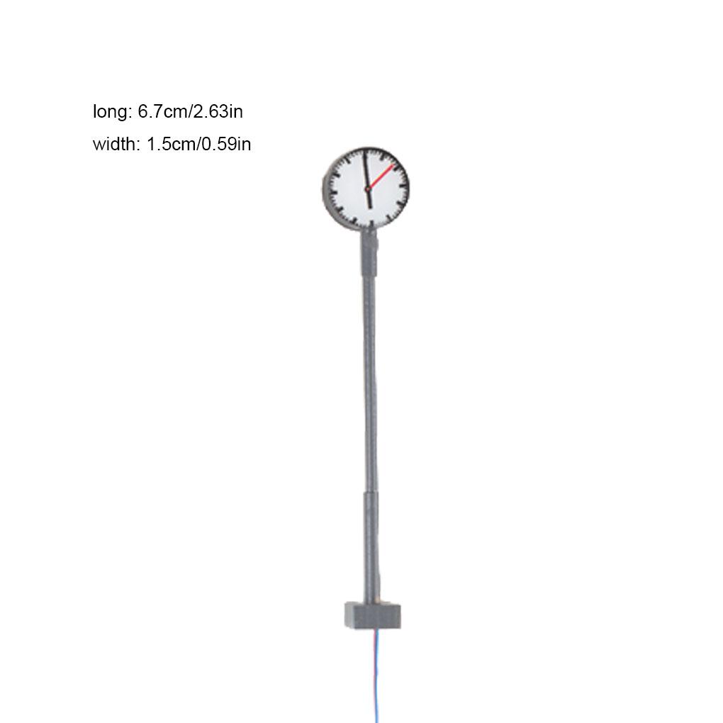 Platform Clock Lamps Metal DIY Material Miniature Lamppost Train Layout Lightweight Post Street Lights Bonsai Decorations