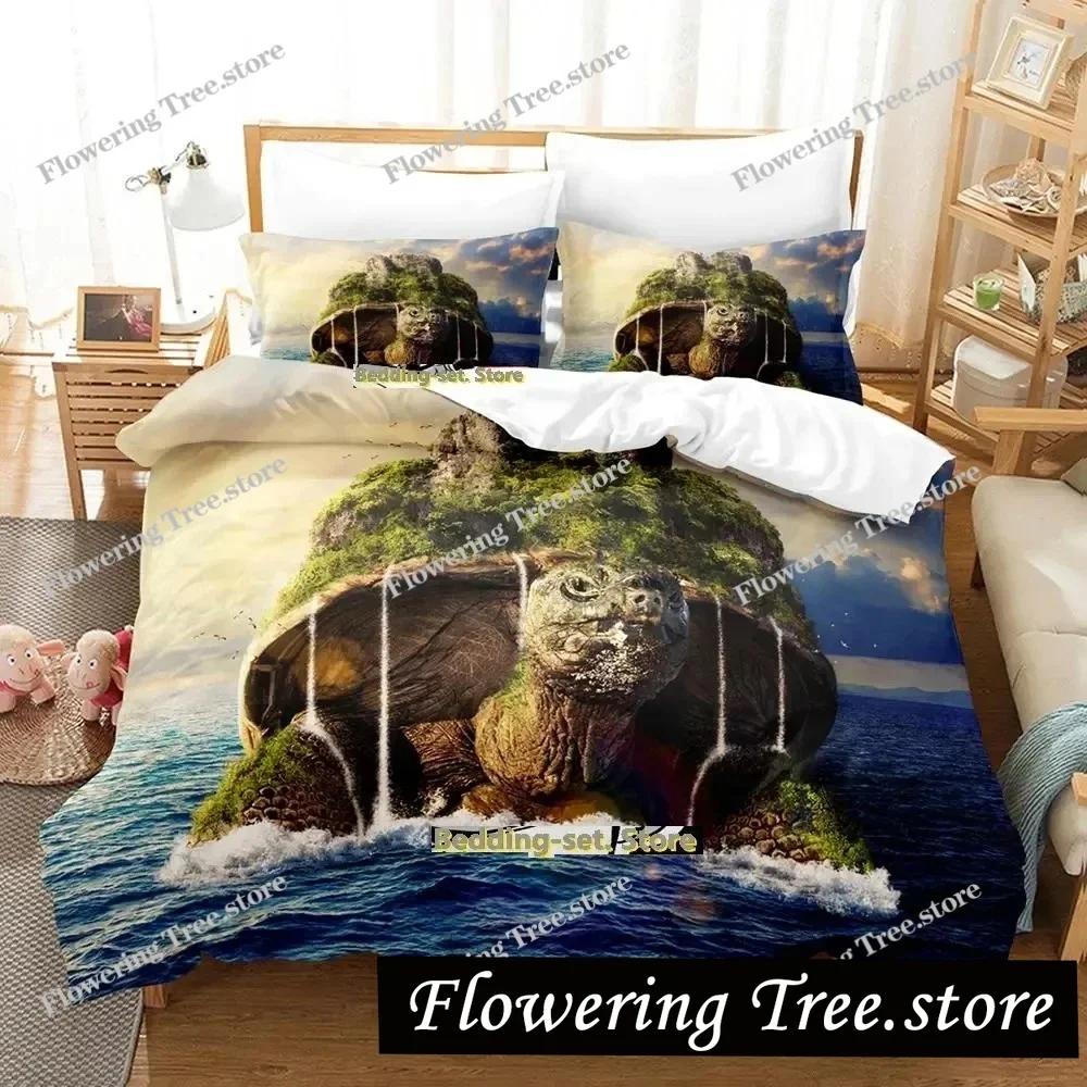 3D Print World Turtles Turtle Island Bedding Set Duvet Cover Bed Set Quilt Cover Pillowcase Comforter king Queen Size Boys Adult