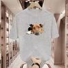 Puppy Picture Shortsleeved Boys and Girls Trendy Brand Boys Creative Fun Tshirt Summer Male and Female Couples Pure Cotton