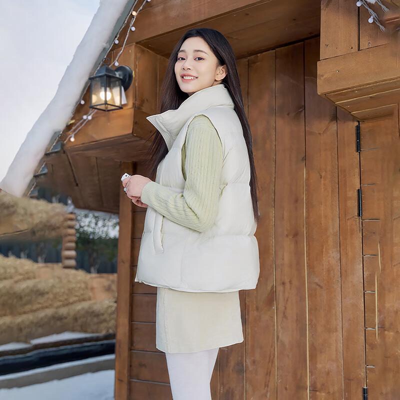 Tanboer Women's Short Stand-Collar Duck Down Vest