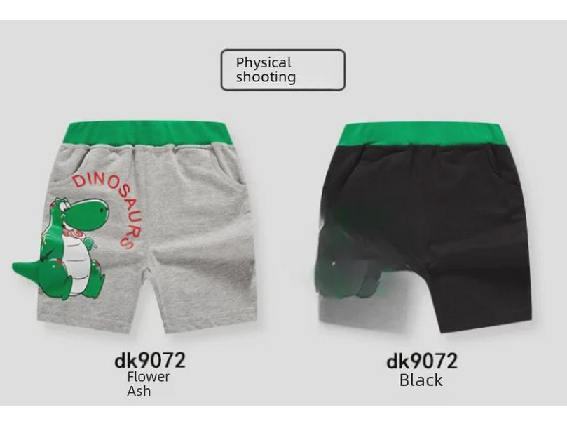 2025 Kinder Sommer Baumwollshorts mit 3D Dinosaurier Design