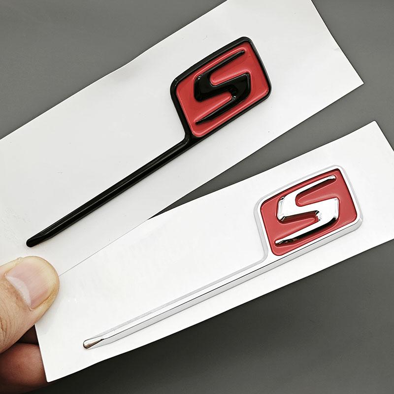 3D ABS Silver Yellow Black Logo S Badge Car Rear Trunk Emblem Sticker For Mercedes Benz AMG E63S GLC63S GLE63S GTS GT43S CLA45S