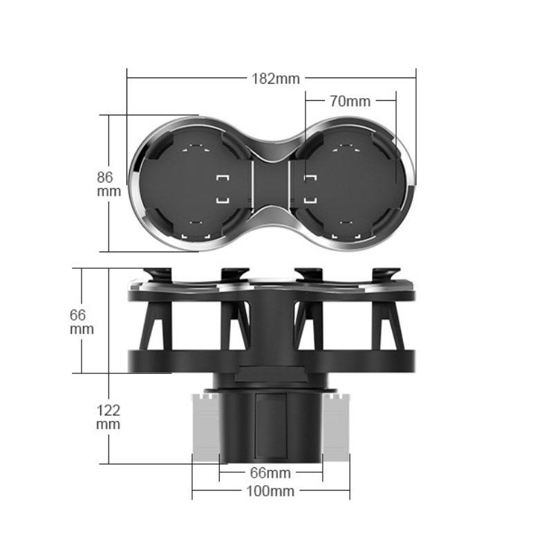 Universal Automobile Cup Holder Stand for Boat Vehicle Multifunctional Double Car Water Cup Holder with Adjustable Mounting Base