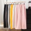 Bias Cut High Waist Slimming Wrinkle-Resistant Drapey Sports Sweatpants with Loose, Narrow-Leg Scissor-Cut Fit