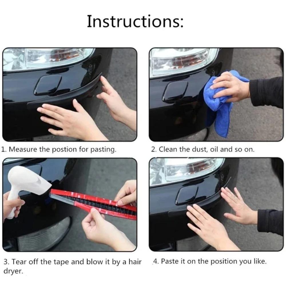2/4pcs Car Bumper Protector Strip Guard Corner Protection Strips Scratch Protector Crash Blade Anti-collision Auto Accessories