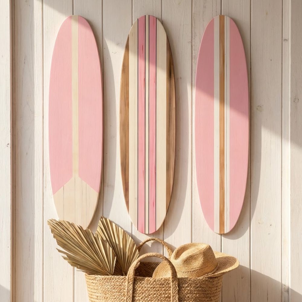 3PCS Ocean Surfboard Wall Hanging Hawaiian Style Beach Surfboard Sign Festival Decor