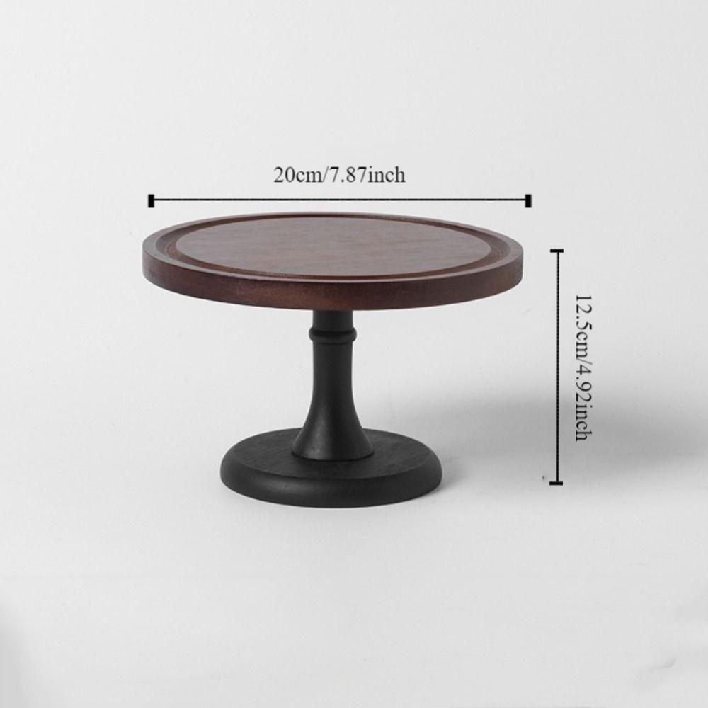 Circular Shape Wooden Cake Stand High Base Fruit Snacks Storage Tray  Wedding