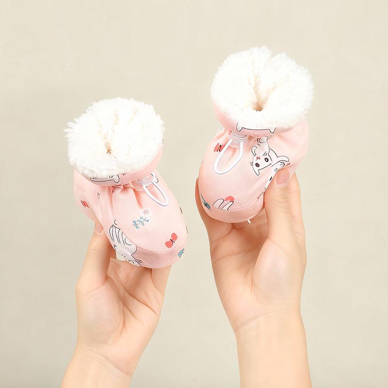 Non-Slip Fleece Baby Shoes for 0-1 Year Old Boys & Girls, Pre-Walking Foot Covers, 6-12 Months
