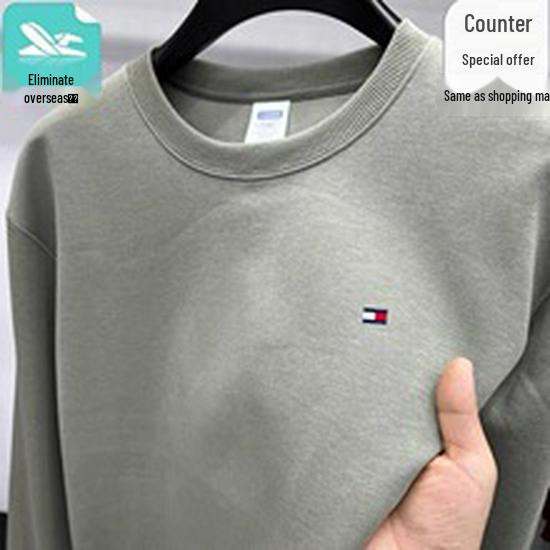 Autentyczny męski sweter Tommy z kaszmiru, z długim rękawem - Jednolity kolor, Haftowany, Kołnierz, Duży rozmiar, Uniwersalna dzianinowa baza.