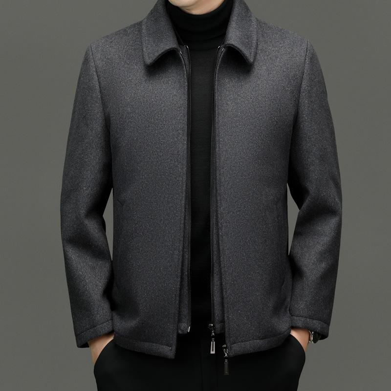 Fashion Casual Thickened Lapel Jacket Winter New Middle-aged Men's Coat