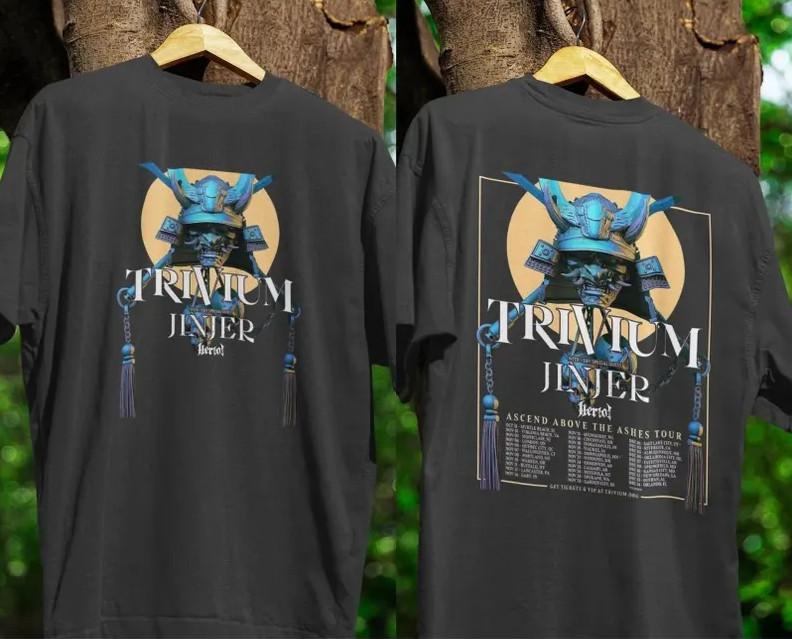 Trivium Jinjer Heriot Heavy Metal Tour 2025 Band T-Shirt – Live Concert Fan Tee Unisex T-Shirt M
