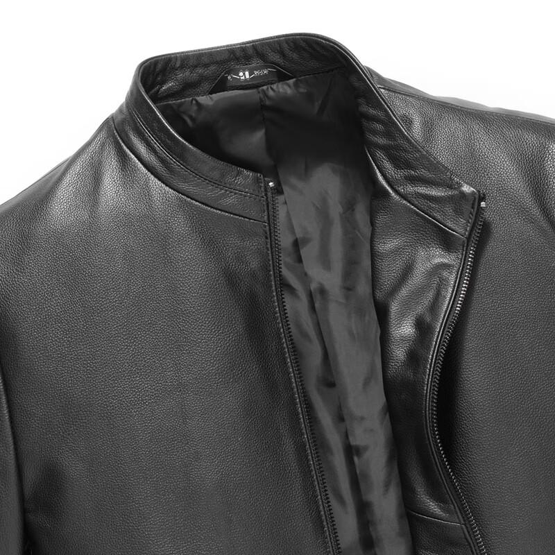 Men's Stand Collar Casual Faux Leather Jacket