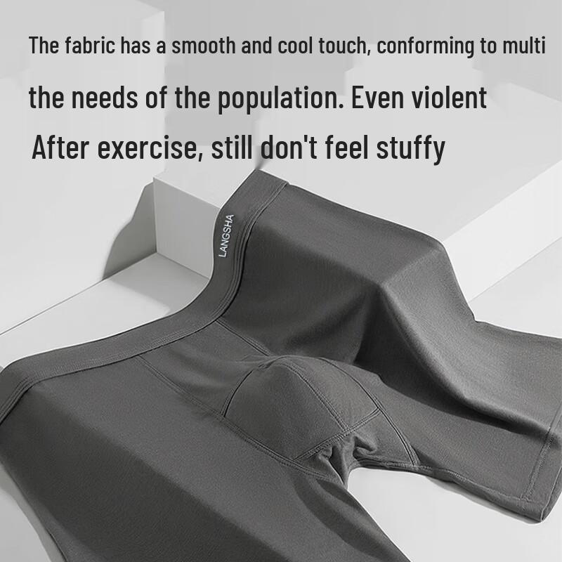 Langsha Men's Modal Antibacterial Anti-Chafing Boxer Briefs