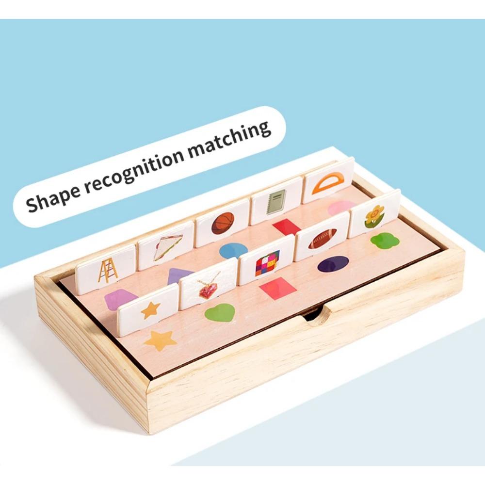 Montessori Wooden Pattern Shape Matching Puzzle Game for Kids Early Educational Toys Color Cognitive Toy Animal Game Box Gifts
