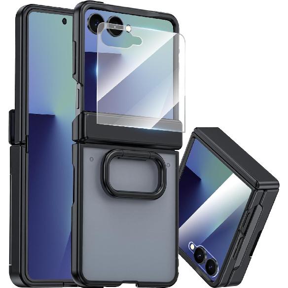 Full-cover Integrated Stand Case Suitable for Samsung ZFlip 20% Off Foldable Phone, Matte Skin-feel Zflip7 Protective Case