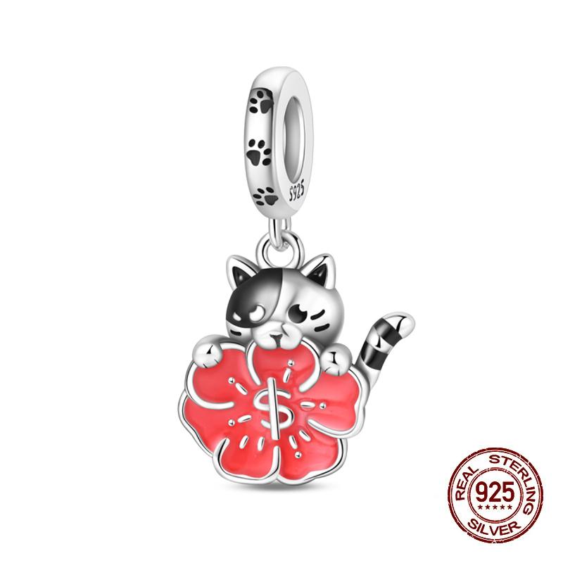 Charms Copper Moon Luminous Magical Cat Charms Beads Fit Original Bracelets Fashion Diy Jewelry Birthday Gifts