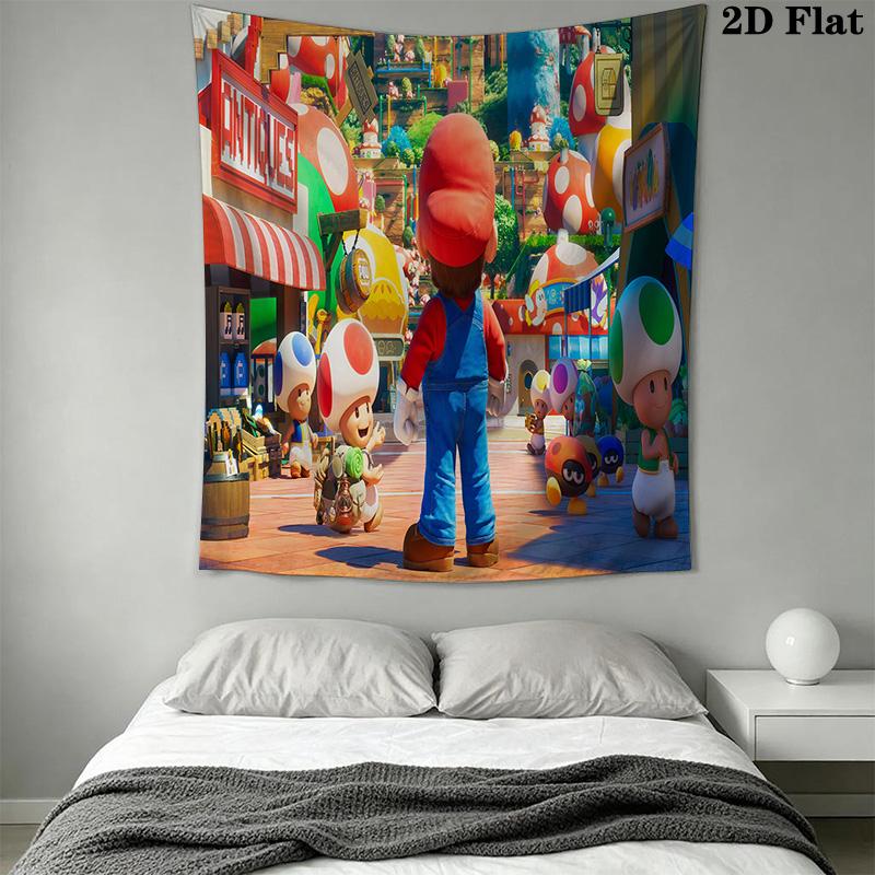 Super Mario Bros Movie Tapestry Tapestry Fashion Print Wallmounted Christmas Gift Home Decor Work Of Art