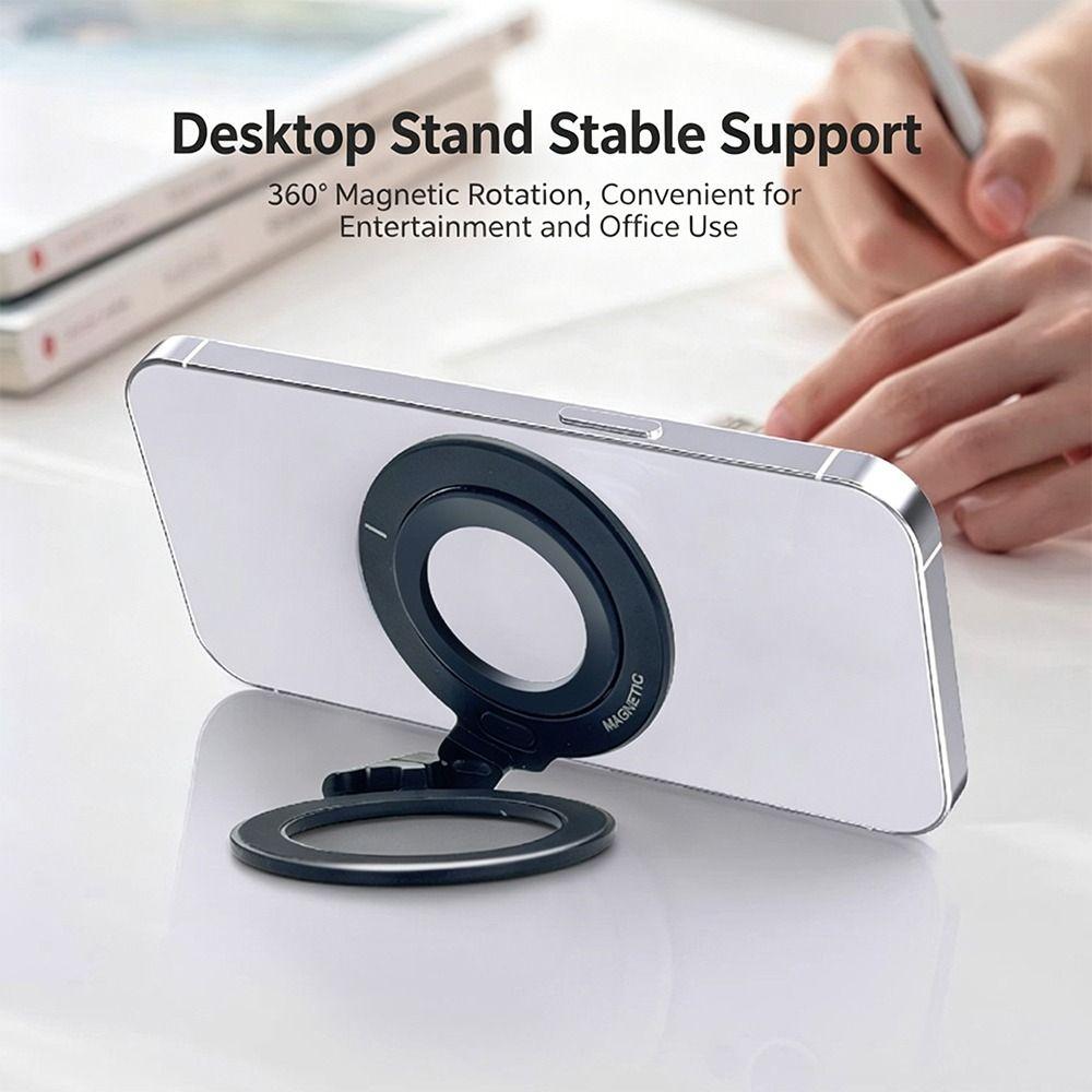 Adjustable Dual Magnetic Phone Holder Foldable Magnetic Stand Desktop Stand for Laptop Attachment