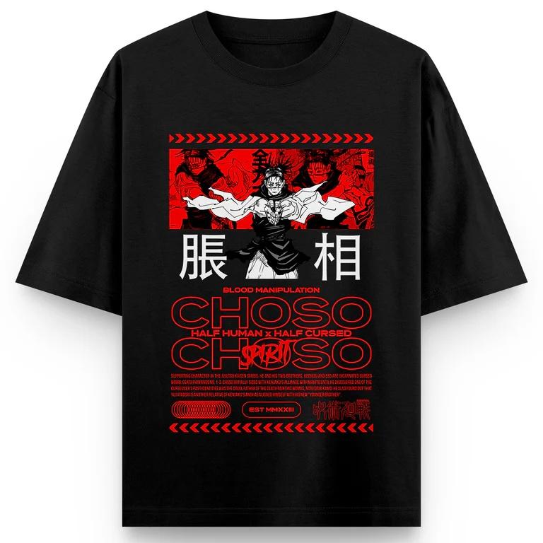 

Хлопковая футболка с принтом Чосо из аниме Магическая битва Мужская и женская Мода Харадзюку Свободная летняя Аниме-мерч 2026 S