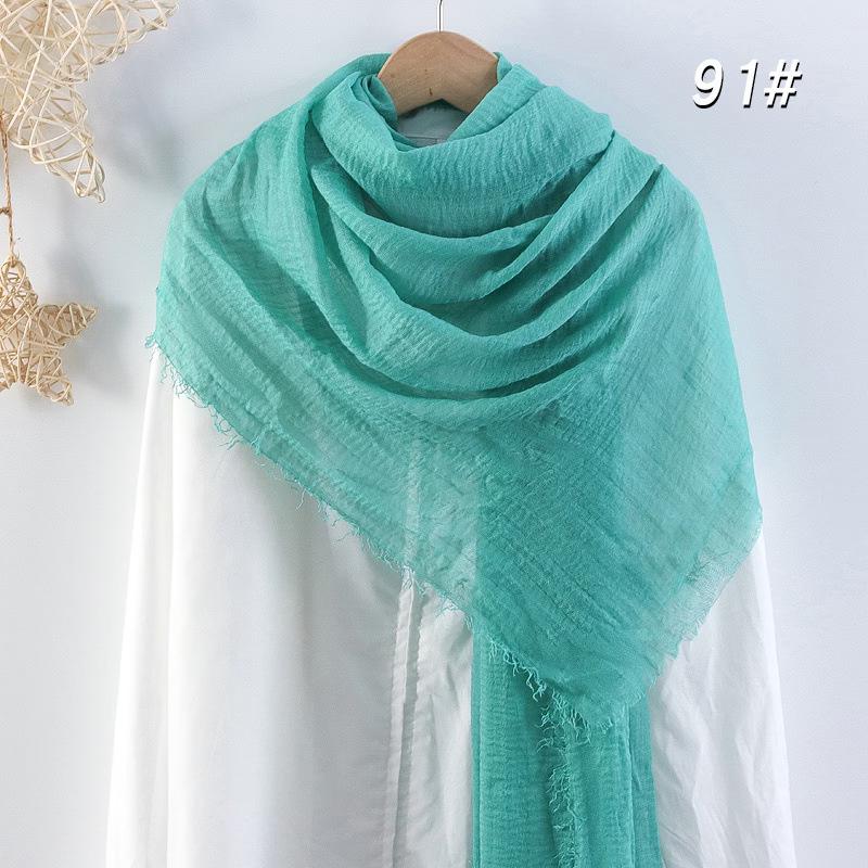 Sciarpa da donna in cotone lino seta - Per tutte le stagioni, colore unito, versatile foulard per testa e parasole