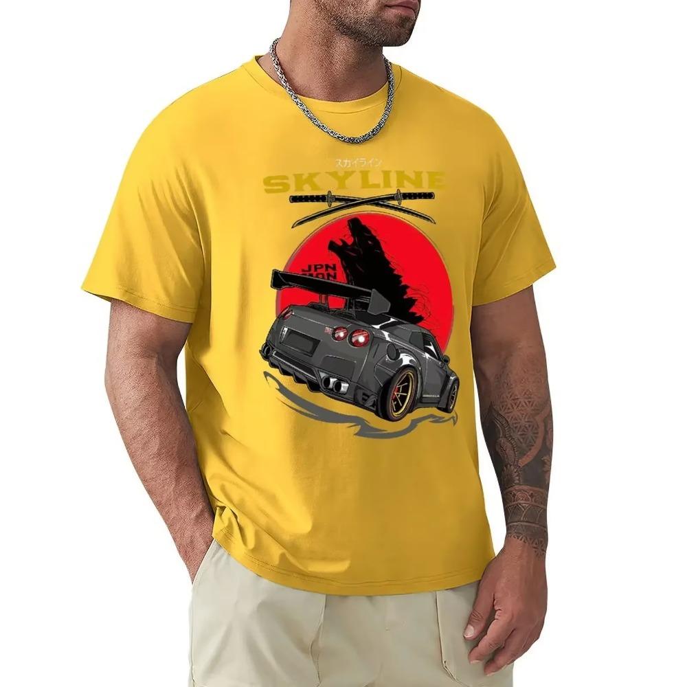 Skyline GTR JDM Car T Shirt Harajuku Short Sleeve T-shirt Cotton Graphics Tshirt Tops