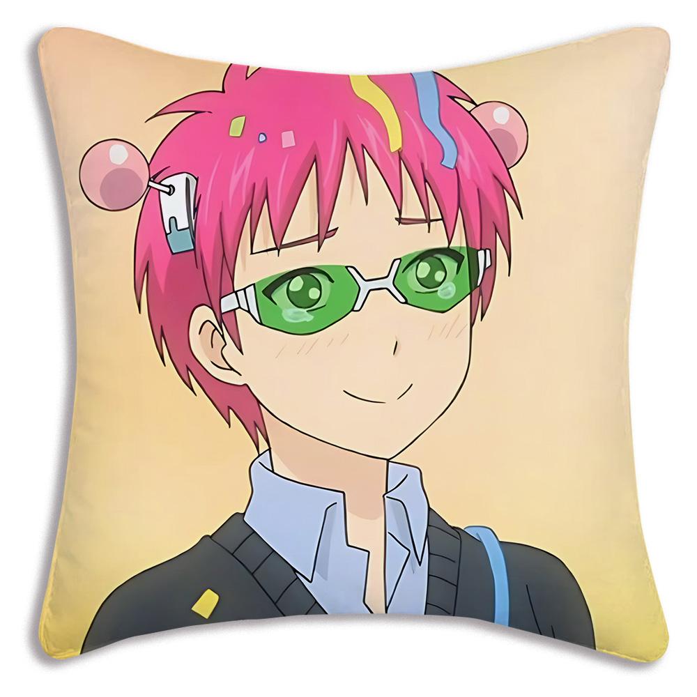 The D-Disastrous Life of Saiki K Pillow Covers Cartoon Sofa Decorative Home Double-sided Printing Short Plush Cute Cushion Cover