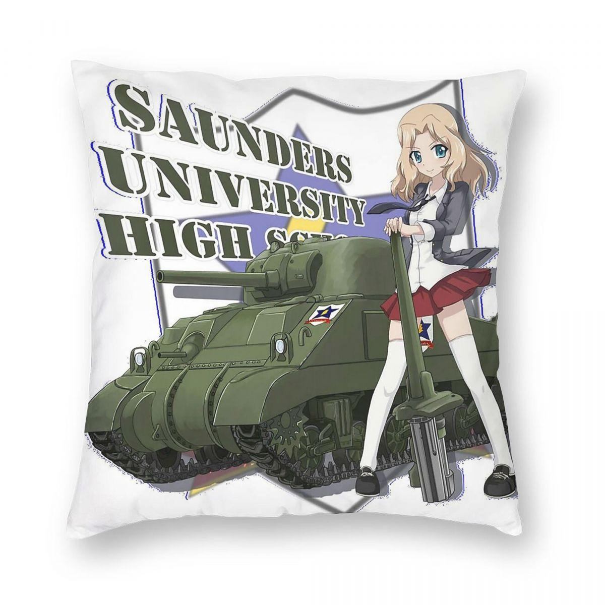 

Girls Und Panzer Kay Square Pillowcase Polyester Linen Velvet Creative Zip Decor Pillow Case Home Cushion Case 12x12Inch